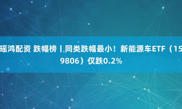 瑶鸿配资 跌幅榜丨同类跌幅最小！新能源车ETF（159806）仅跌0.2%